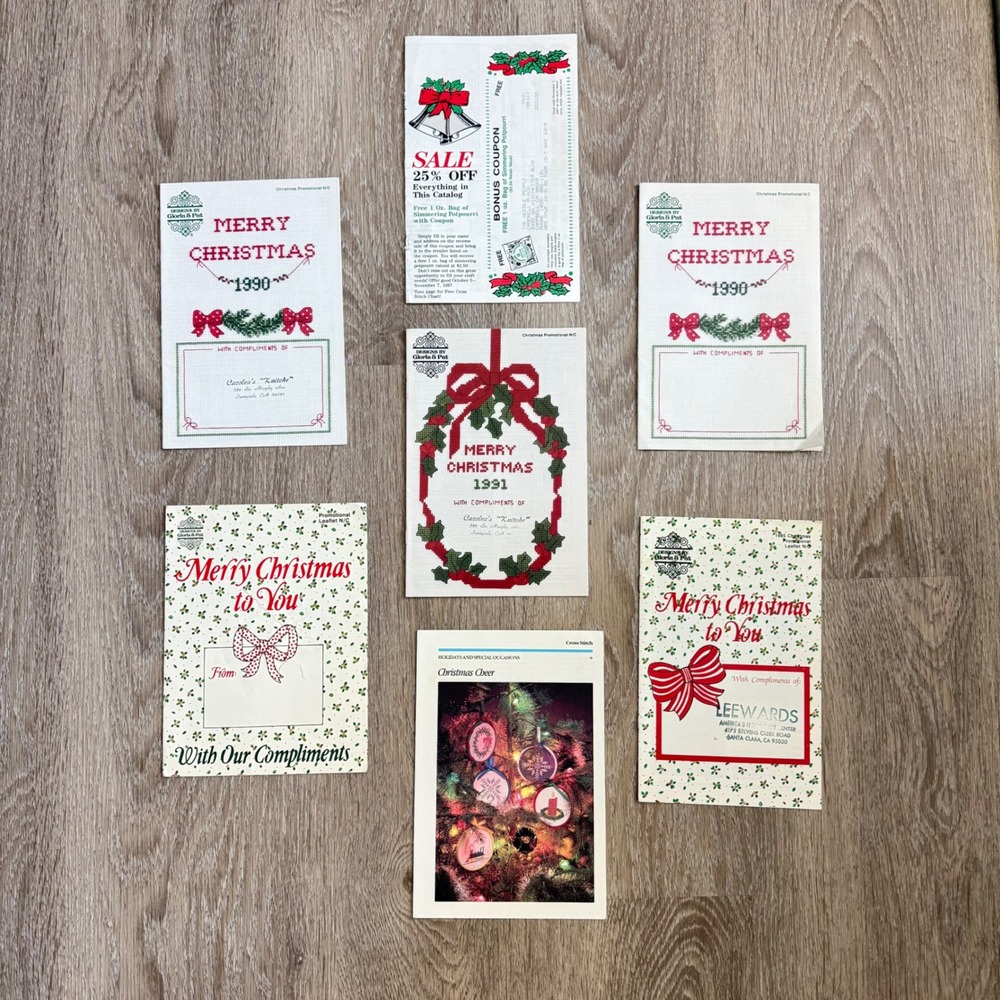 Vintage Gloria & Pat Christmas Cross Stitch Pattern Leaflets Lot 1980s 1990s